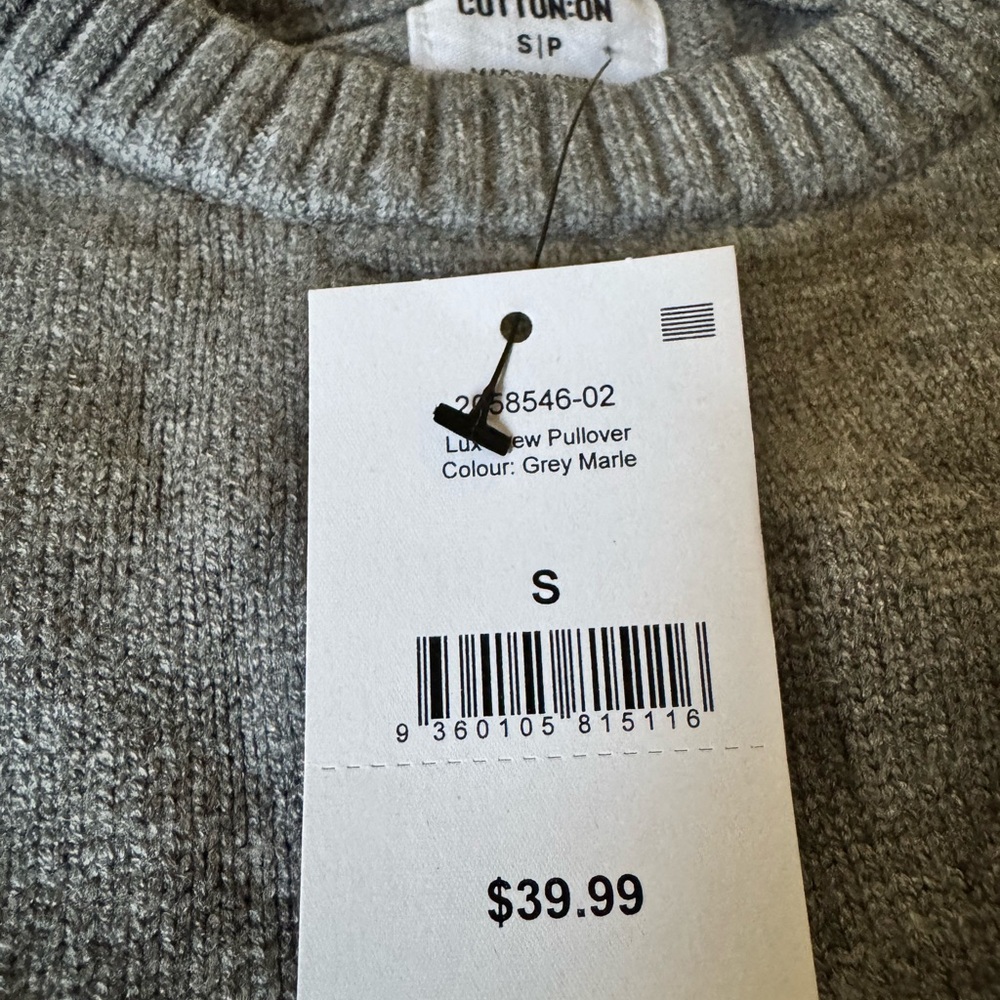 Cotton On Gray Crewneck Sweater with Ribbed Detailing - Picture 4 of 4
